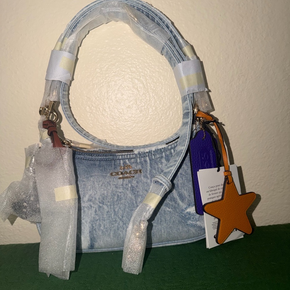 Coach loved denim Shoulder Bag with  Charms